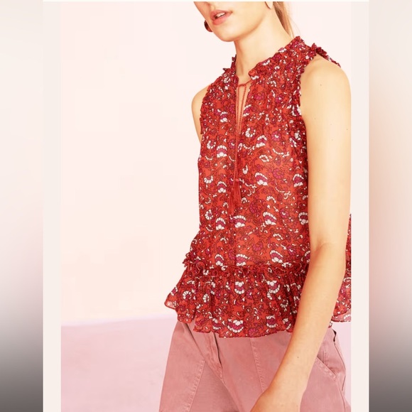 Ulla Johnson 100% Cecile Silk Blouse Size 2 - Picture 2 of 10